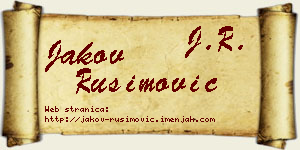 Jakov Rusimović vizit kartica